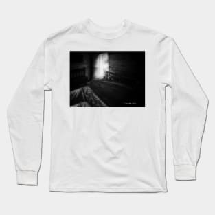 Blue Lamp - Black And White Long Sleeve T-Shirt